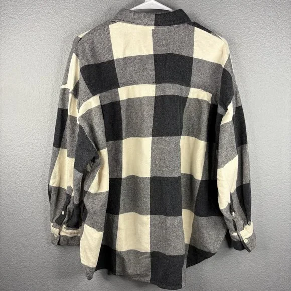 ZARA Black & White Flannel Shirt - Picture 4 of 6